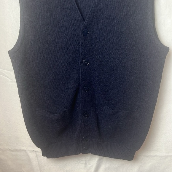 Kuna Alpaca Navy Blue V neck Button-Up Vest Cardigan with Pockets Size 1 Small - Picture 6 of 14